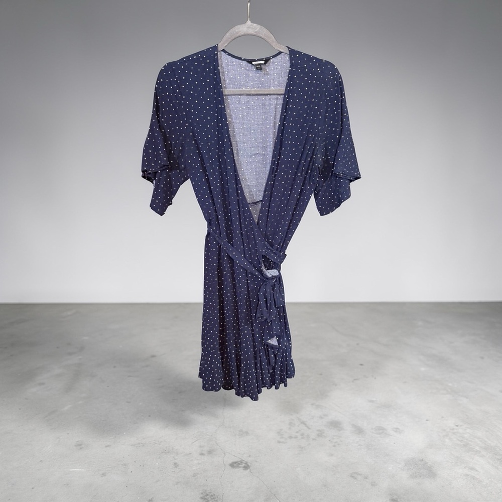 Express Navy and White Dot Dress